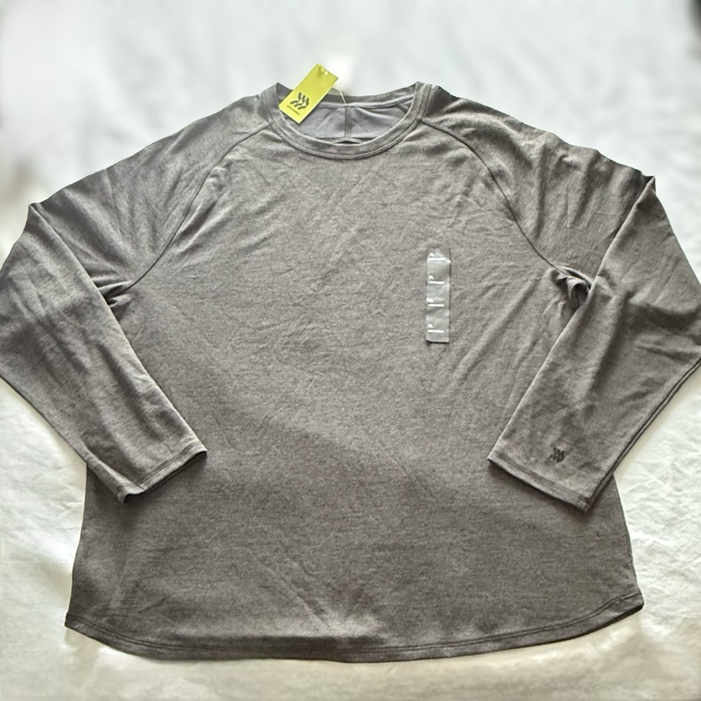 NWT All in Motion Merino Wool Blend Long Sleeve Shirt Gray Heathered XL